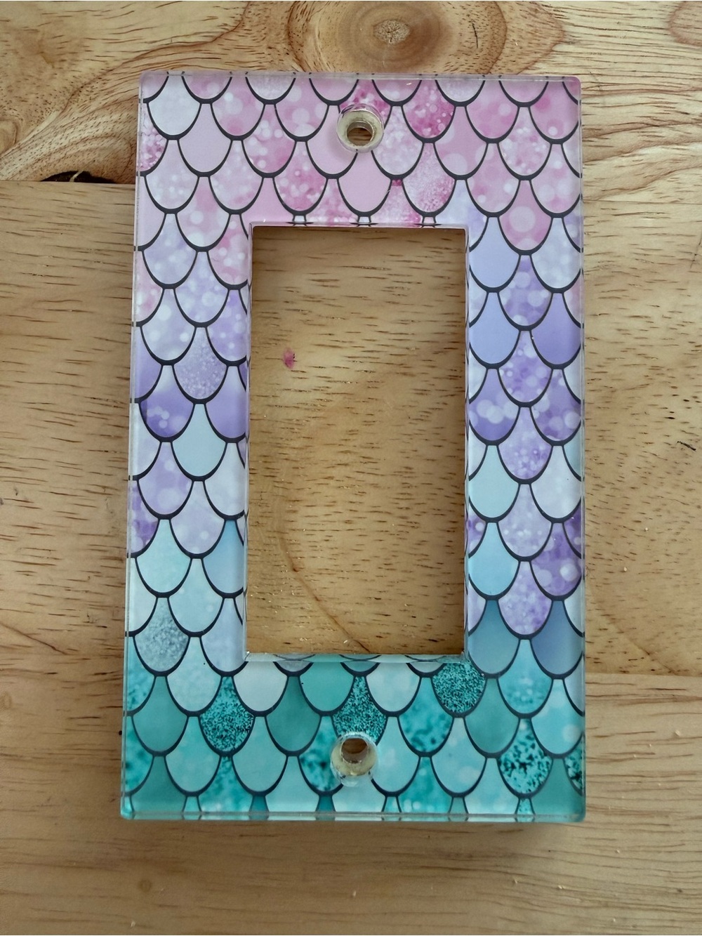 Mermaid Scale Single-Gang Wall Plate — Purple Teal